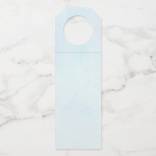 かわいいピンクのユニコーンとウィングス誕生日 ボトルネックタグ (裏面)