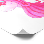 かわいいピンクのユニコーンのポスター ポスター (角)