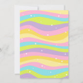 かわいいピンクのユニコーンの女の子の誕生日パーティー 招待状 (裏面)