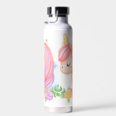 かわいいピンクのユニコーンの子供たち ウォーターボトル (右面)