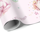 かわいいピンクのユニコーンは自分の魔法の赤ちゃんシャワーを作る ラッピングペーパー (ロールコーナー)