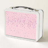 かわいいピンクのユニコーンパーソナライズされた虹 メタルランチボックス (裏面)