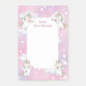 かわいいピンクのユニコーンパーソナライズされた（ユダヤ教の）バル・ミツバー ポストイット (正面)