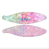 かわいいピンクのユニコーンフェイクグリッターモノグラム ミニバスケットボール (パネル)