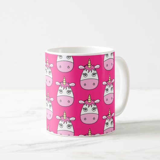かわいいピンクのユニコーンマグカップ コーヒーマグカップ (正面右)