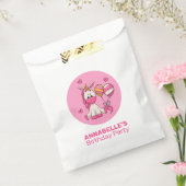 かわいいピンクのユニコーン女の子の誕生日パーティーの好意バッグ フェイバーバッグ (封をした状態)