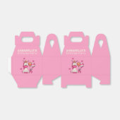 かわいいピンクのユニコーン女の子の誕生日パーティー フェイバーボックス (折り畳みなし)