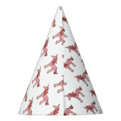 かわいいピンクのユニコーン柄の女の子の誕生日パーティー パーティーハット (裏面)