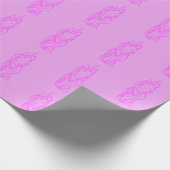 かわいいピンクのユニコーン柄マジカル ラッピングペーパー (角)