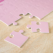 かわいいピンクのユニコーン虹の子供たちパーソナライズされた ジグソーパズル (側面)