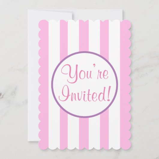 かわいいピンクのユニコーン誕生日パーティーの招待状 (裏面)