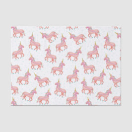 かわいいピンクのユニコーン赤ちゃんシャワーパターン 薄葉紙