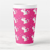 かわいいピンクのユニコーン カフェラテマグ (正面)