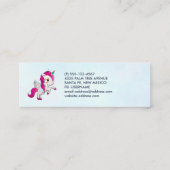 かわいいピンクのユニコーン（羽つき） スキニー名刺 (裏面)