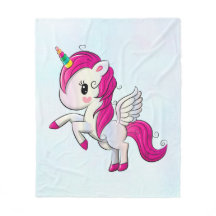 かわいいピンクのユニコーン（羽つき）