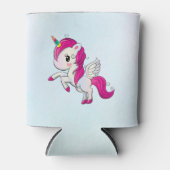 かわいいピンクのユニコーン（羽つき） 缶クーラー (正面)