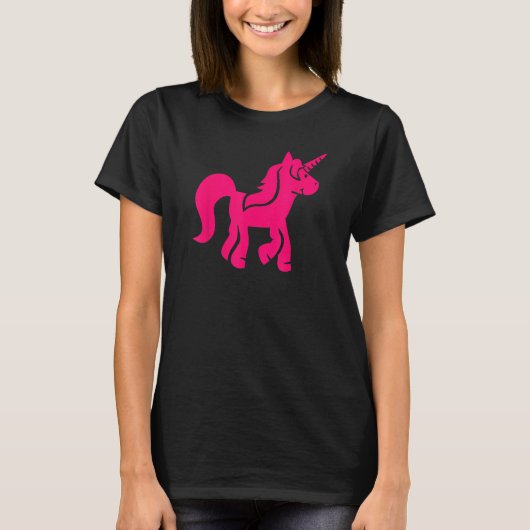 かわいいピンクのユニコーン Tシャツ (正面)