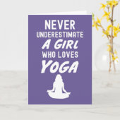 かわいいピンクのヨガカード　ベビーガールに最適 カード (黄色い花)