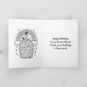 かわいいピンクのヨーキーの姪の誕生日 カード (内部)