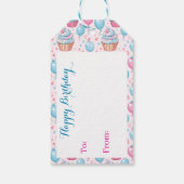 かわいいピンクのヨーキーの誕生日　からとへ ギフトタグ (裏面)