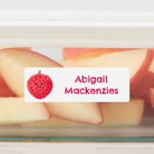 かわいいピンクのライチのフルーツカートゥーパーソナライズされたン ラベル (貼付)