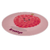 かわいいピンクのライチ漫画イラストレーション カッティングボード (角)