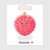 かわいいピンクのライチ漫画イラストレーション シール (シート)