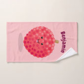 かわいいピンクのライチ漫画イラストレーション バスタオルセット (ハンドタオル)