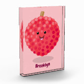 かわいいピンクのライチ漫画イラストレーション フォトブロック (左)