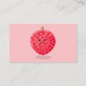 かわいいピンクのライチ漫画イラストレーション 名刺 (裏面)