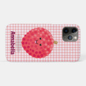 かわいいピンクのライチ漫画イラストレーション Case-Mate iPhoneケース (裏面(横))