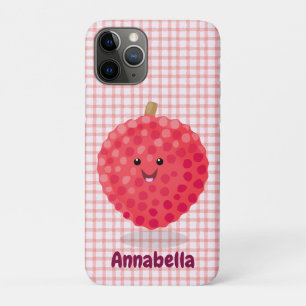 かわいいピンクのライチ漫画イラストレーション iPhone 11 PROケース