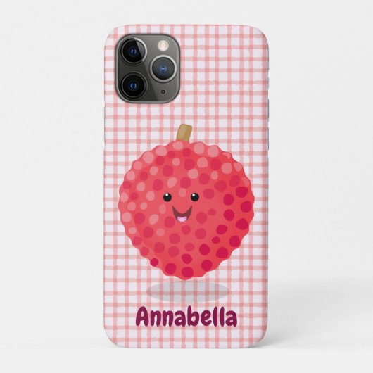 かわいいピンクのライチ漫画イラストレーション Case-Mate iPhoneケース (裏)