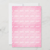 かわいいピンクのラディバグフローラベビーシャワー 招待状 (裏面)