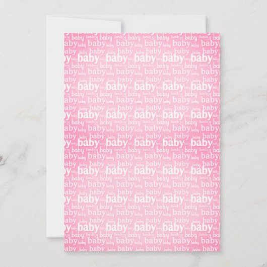 かわいいピンクのラディバグフローラベビーシャワー 招待状 (裏面)