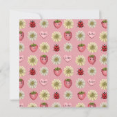 かわいいピンクのラブバグ バレンタインデー ベビーシャワー 招待状 (裏面)