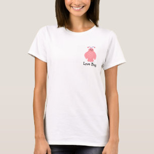 かわいいピンクのラブバグ Tシャツ