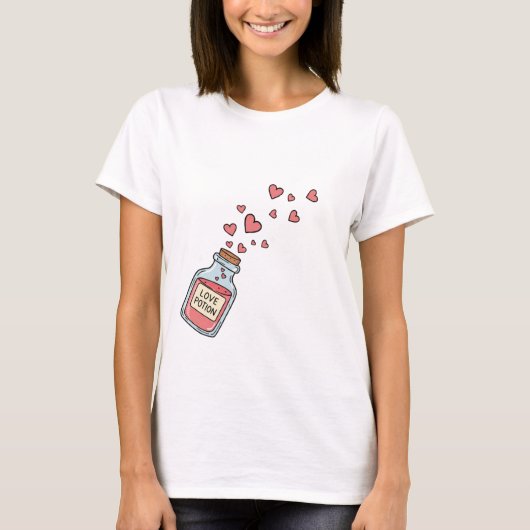 かわいいピンクのラブポーション Tシャツ (正面)