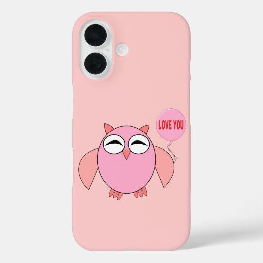 かわいいピンクのラブユーオウル Case-Mate iPhoneケース (裏面)