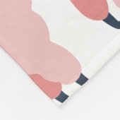 かわいいピンクのラマと緑のサボテン フリースブランケット (角)