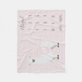 かわいいピンクのラマの水玉模様のベビーのマイル標石 フリースブランケット (正面)