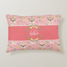 かわいいピンクのラマ柄小さな女の子コットン