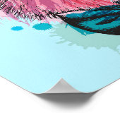 かわいいピンクのラマ ポスター (角)