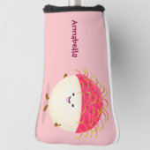 かわいいピンクのランブタン漫画イラストレーション ゴルフヘッドカバー (回転90)