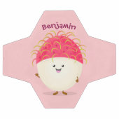 かわいいピンクのランブタン漫画イラストレーション サッカーボール (フラット)