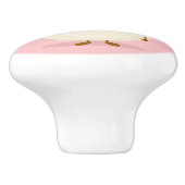 かわいいピンクのランブタン漫画イラストレーション セラミックノブ (側面)