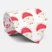 かわいいピンクのランブタン漫画イラストレーション ネクタイ (ロール)