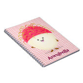 かわいいピンクのランブタン漫画イラストレーション ノートブック (右側)