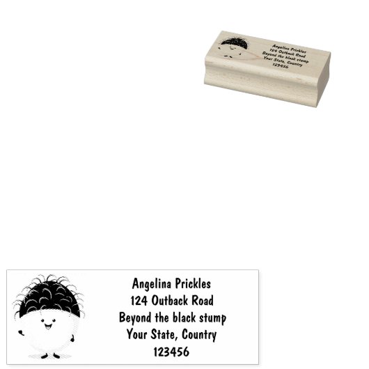 かわいいピンクのランブタン漫画イラストレーション ラバースタンプ (押印)