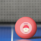 かわいいピンクのランブタン漫画イラストレーション 卓球ボール (ネット)